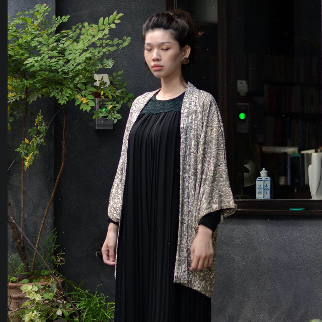 千蕨 |  古着羽织 - 女装休闲/机能外套 - 其他材质 卡其色