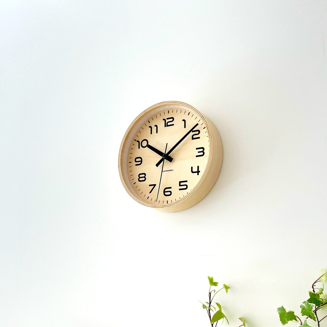 KATOMOKU plywood clock 23 S尺寸 自然色 (km-146NA) 挂钟 - 时钟/闹钟 - 木头 卡其色