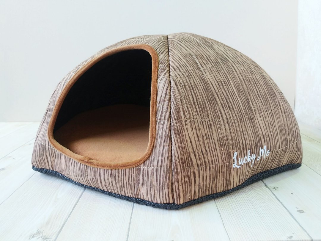 冰屋 2 号 -  阳光洒落浅木纹 11 种颜色 猫窝 猫奴入门款 - 床垫/笼子 - 其他人造纤维 卡其色