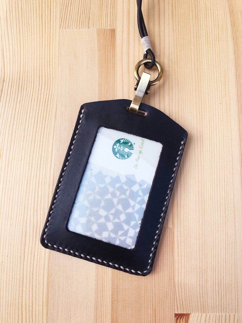 【喵吉】红棕色证件套挂绳 - 证件套/卡套 - 真皮 咖啡色