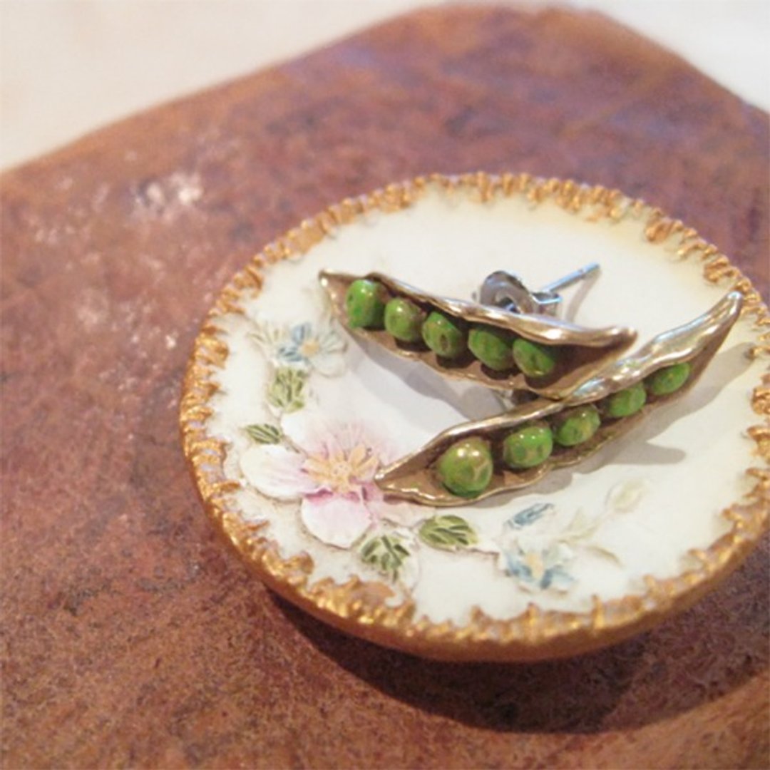 Edamame Edamame / Earrings PA197 - 耳环/耳夹 - 其他金属 绿色