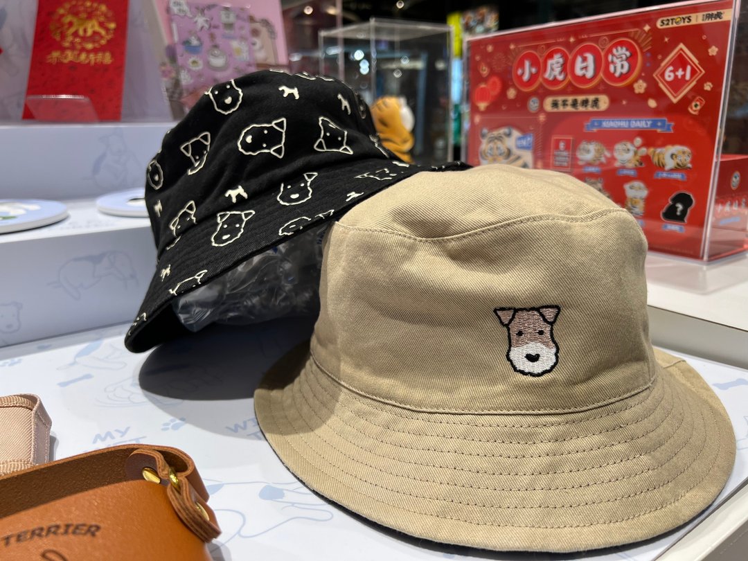 Wirefoxterrier 刚毛猎狐梗渔夫帽 帽子 休闲帽 时尚帽 卡其 - 帽子 - 棉．麻 卡其色