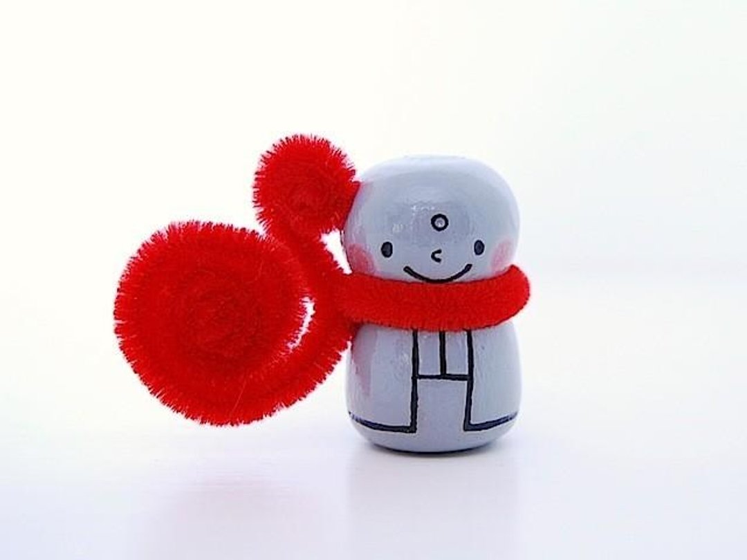 ◎ guardian deity of children ◎ round and round ◎ Kokeshi [3] - 摆饰 - 木头 灰色