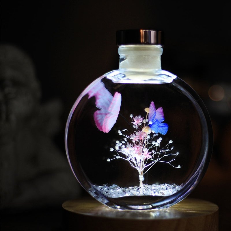 蝴蝶浮游花瓶 轻扇彩翼小夜灯 不凋花 永生花 干燥花 定制化礼物 - 干燥花/捧花 - 植物．花 多色