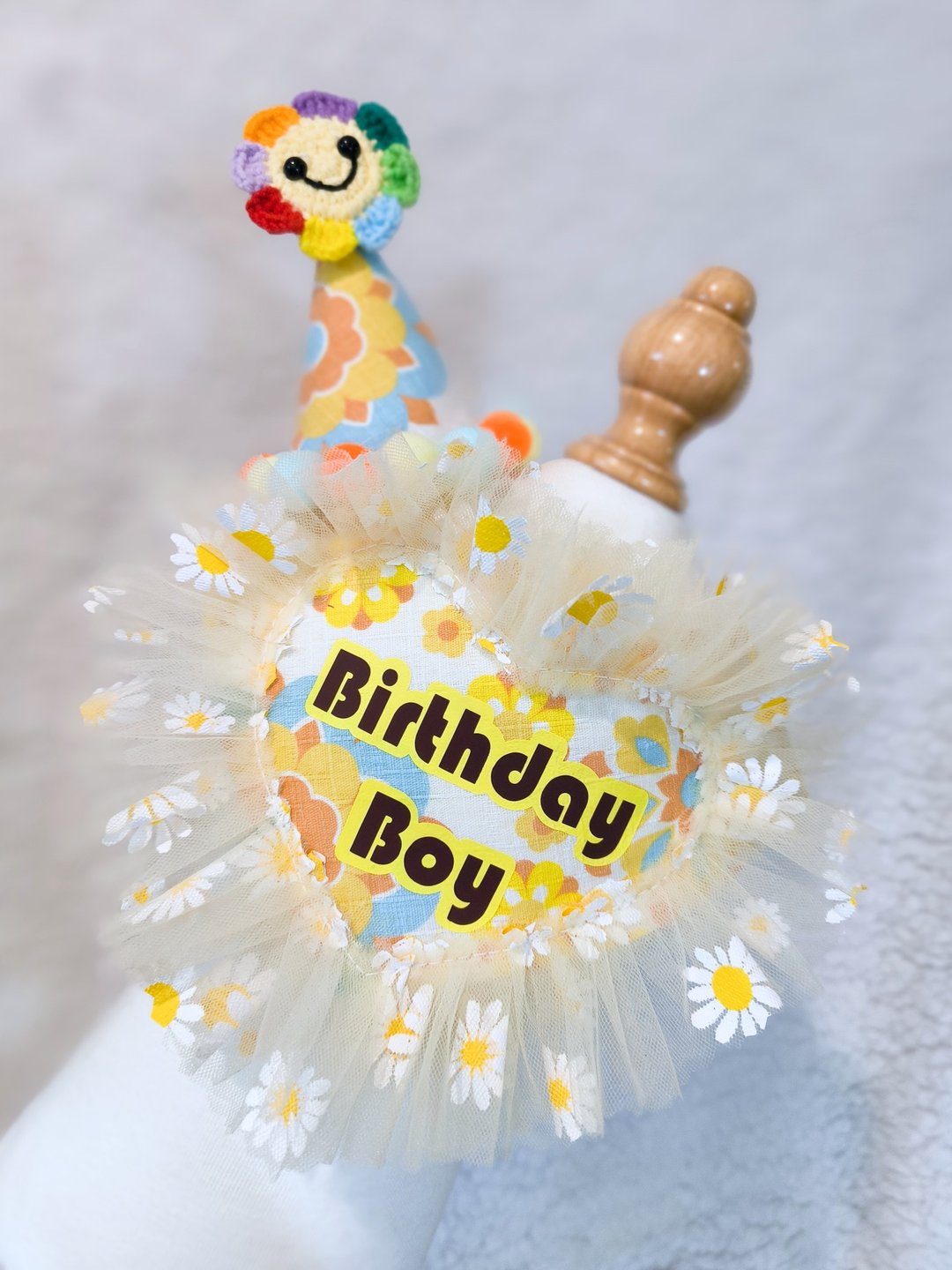 宠物生日帽 + 生日围巾组合 猫犬适用 - 衣/帽 - 棉 多色