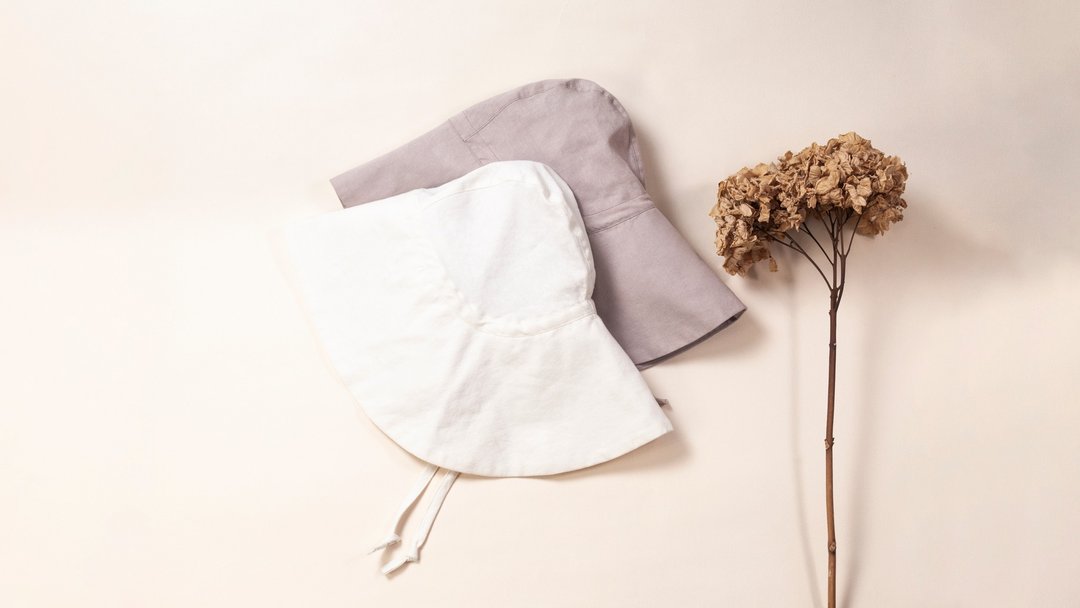 Handmade by Mina 素色海滩遮阳帽 SUN Bonnet 可指定颜色定制化 - 婴儿帽/发带 - 棉 多色