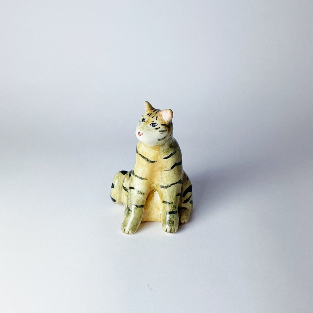 虎斑猫猫 - 摆饰 - 陶 卡其色