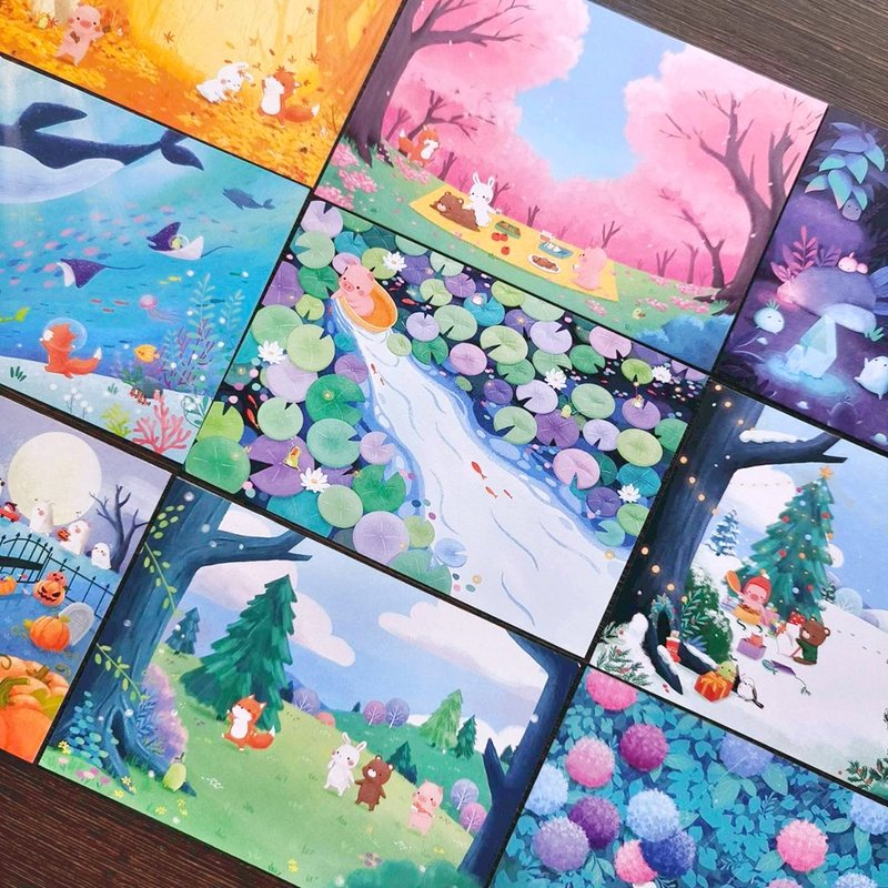 厚磅明信片- 月份 - 卡片/明信片 - 纸 多色