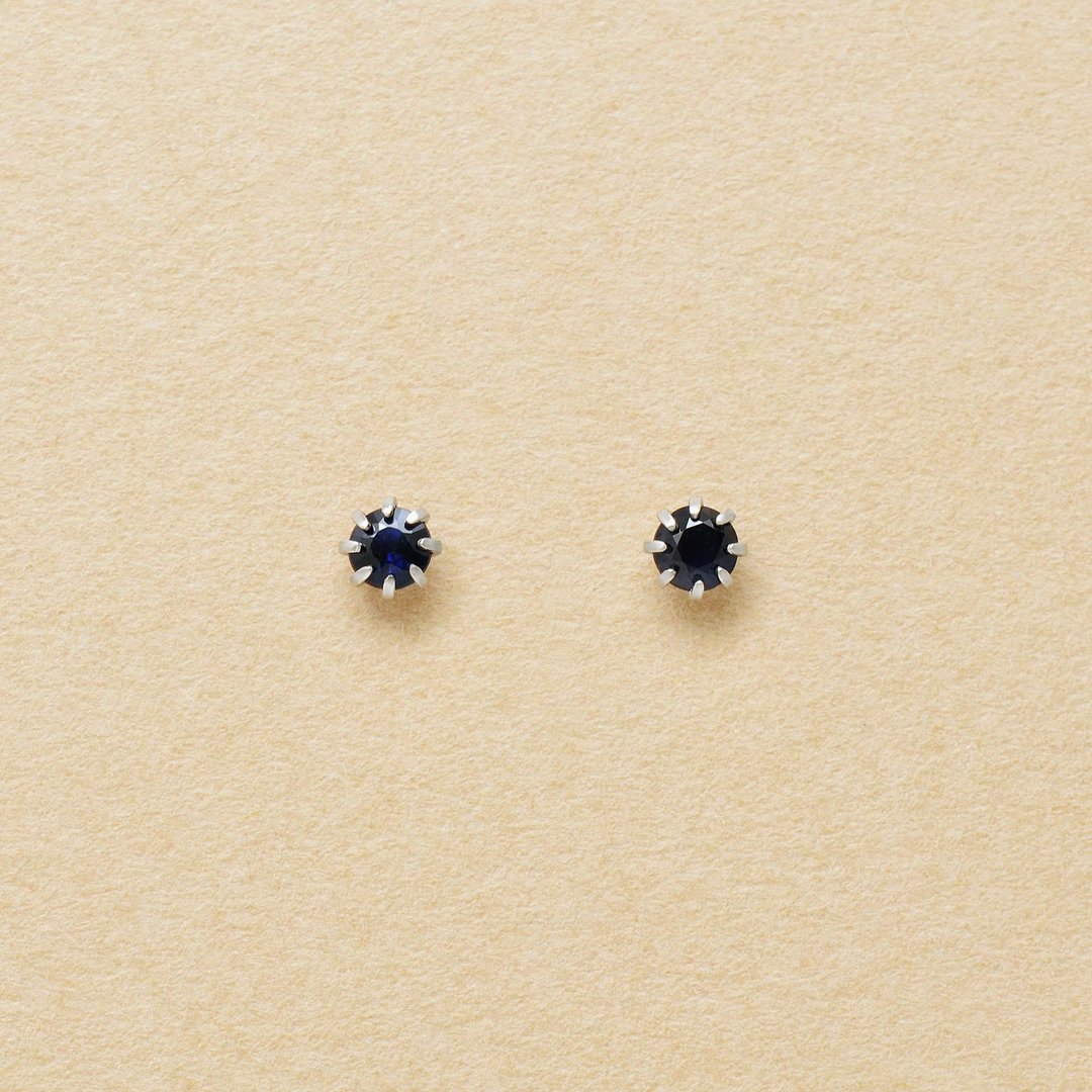 【Second Earrings】 铂金蓝宝石耳环 - 耳环/耳夹 - 贵金属 