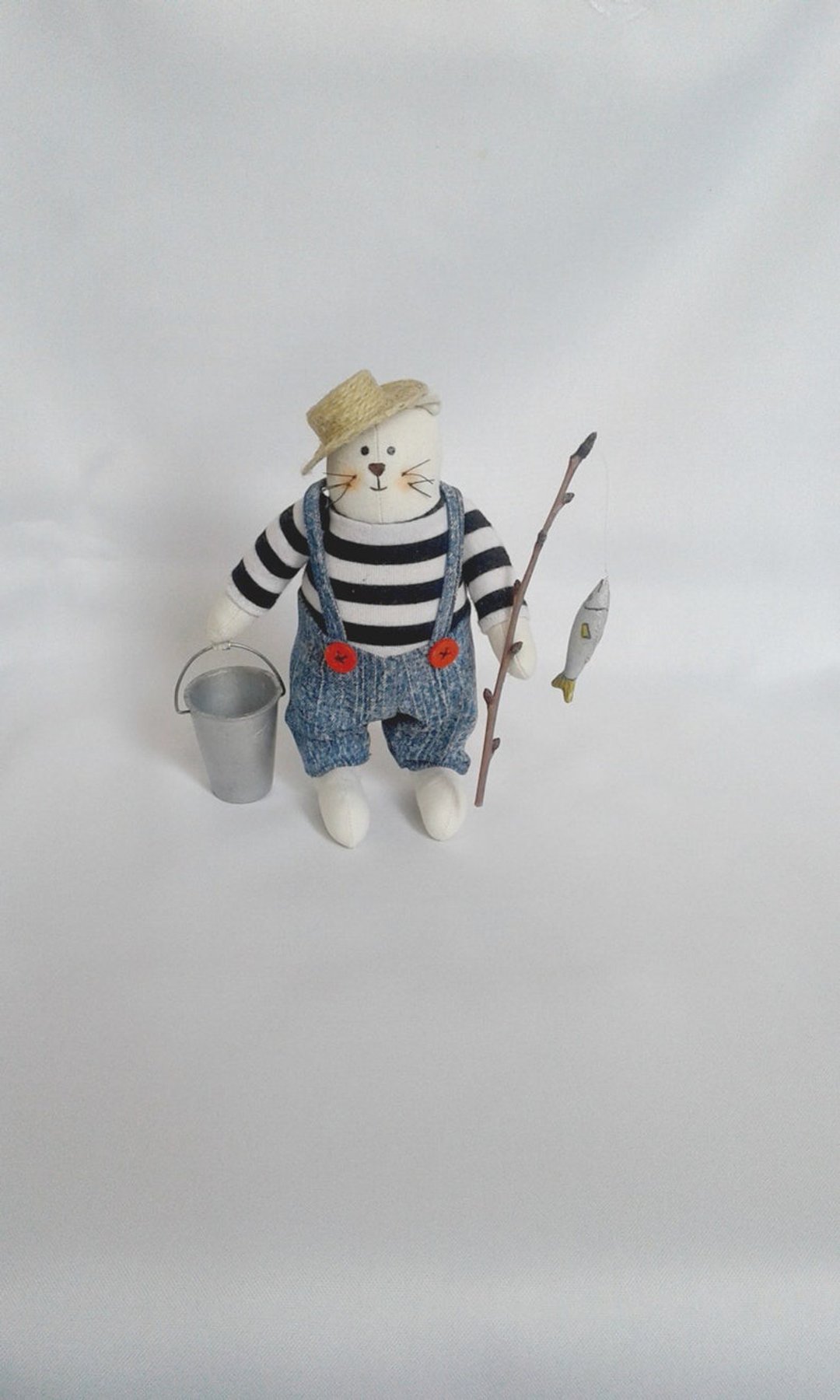 Art doll Cat Fisherman cloth toys collection toys - 玩具/玩偶 - 棉 