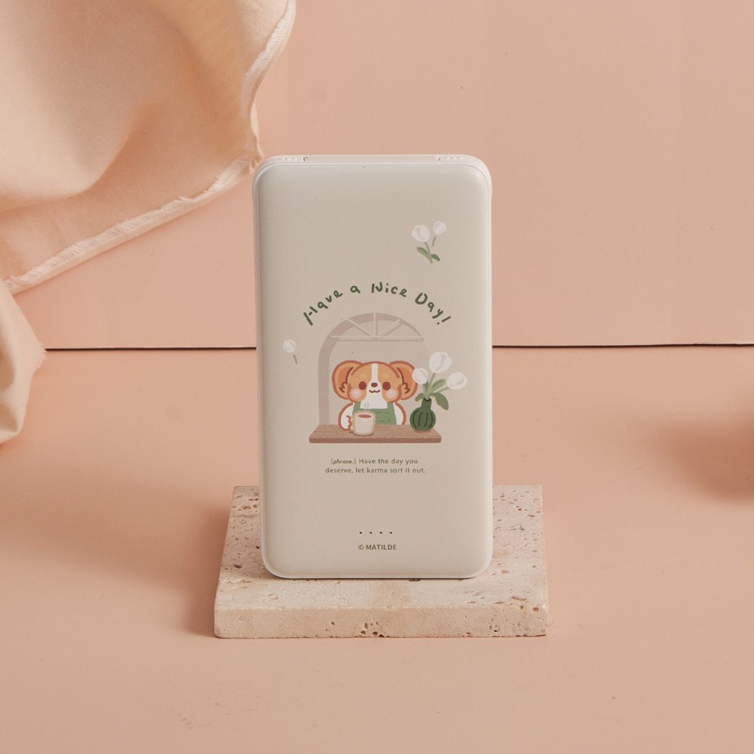 柯基犬卡卡美好时光双线快充10000mAh行动电源 - 充电宝/传输线 - 塑料 多色