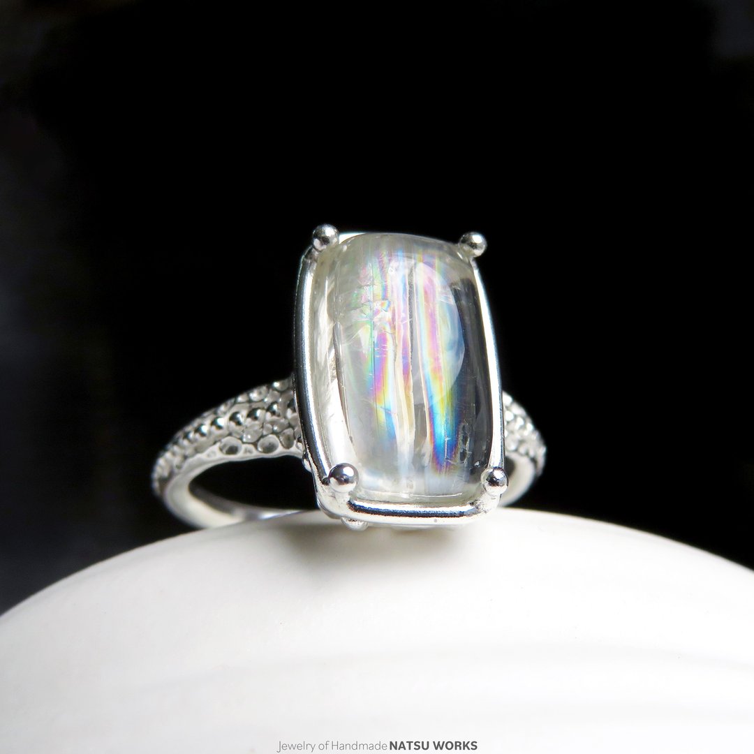 马拉威月光石 戒指 / Malawi Moonstone Ring 282 - 戒指 - 宝石 透明