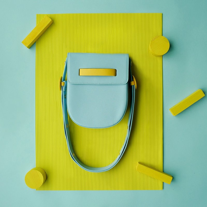 TREBLE Z / ICELAND 2018新款原创设计真皮马鞍包单肩挎包腰包 蓝 - 侧背包/斜挎包 - 真皮 蓝色