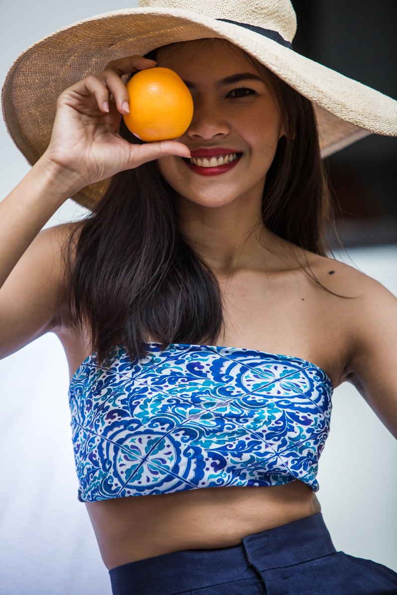 Bandana 100% Silk, Similan en soie, Size 53x53 cm. - 丝巾 - 丝．绢 蓝色