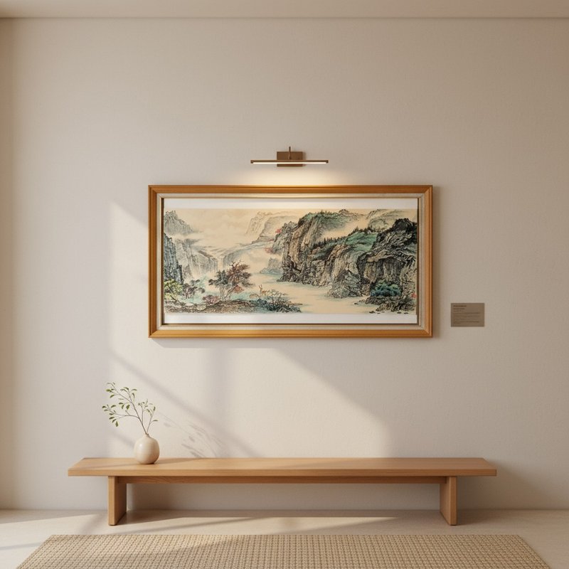 如鹿切慕溪水 圣经书画原作 水墨设色 生宣纸 横幅作品 - 海报/装饰画/版画 - 纸 