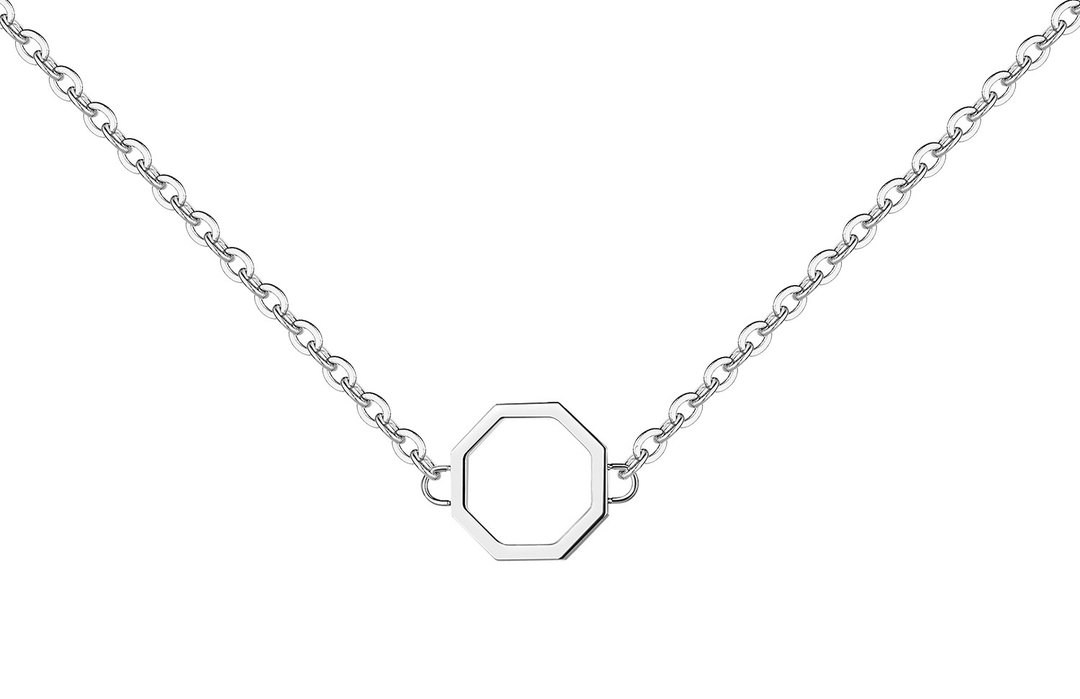 Okto Long Pendant Silver 颈链 - 项链 - 不锈钢 