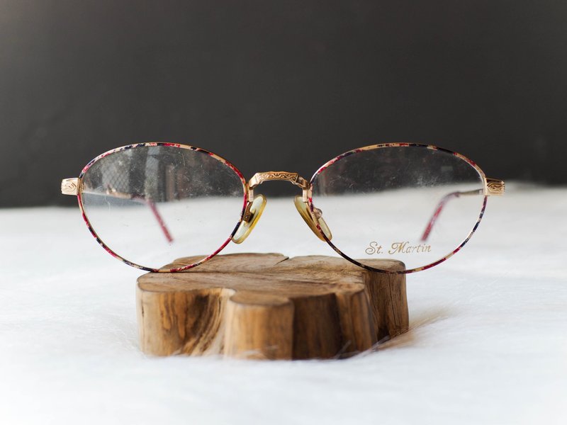 河水山 - 徳岛碎点刻花春季微风 金丝雕花镜椭圆框眼镜 / glasses - 眼镜/眼镜框 - 其他金属 多色