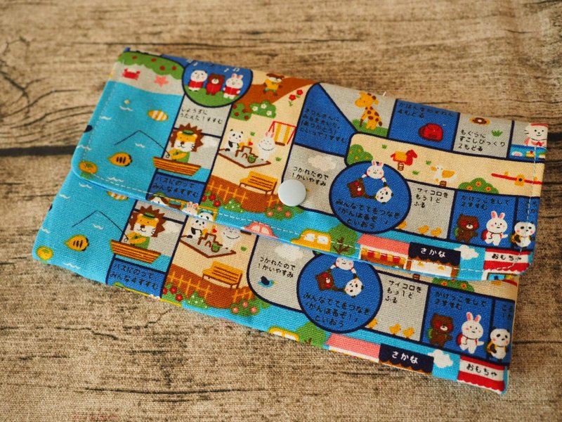 手工制作 日文动物卡通 双层防水口罩袋 可放成人口罩 - 化妆包/杂物包 - 棉．麻 蓝色