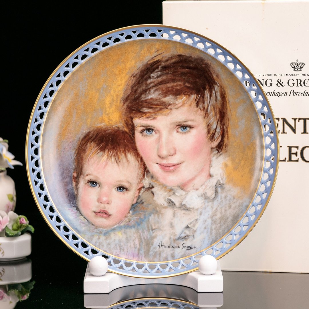 Royal Copenhagen B&G手工雕网纹花边母爱1988哥本哈根限量瓷盘 - 墙贴/壁贴 - 瓷 