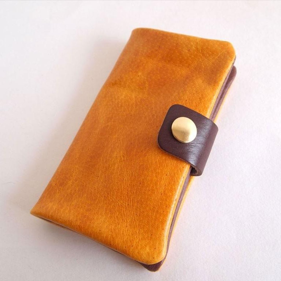 Yellow * Smartphone notebook type [order made] Multi-model compatible * Nibrick leather * 7 colors (iphone7, xperia, galaxy) - 手机壳/手机套 - 真皮 粉红色