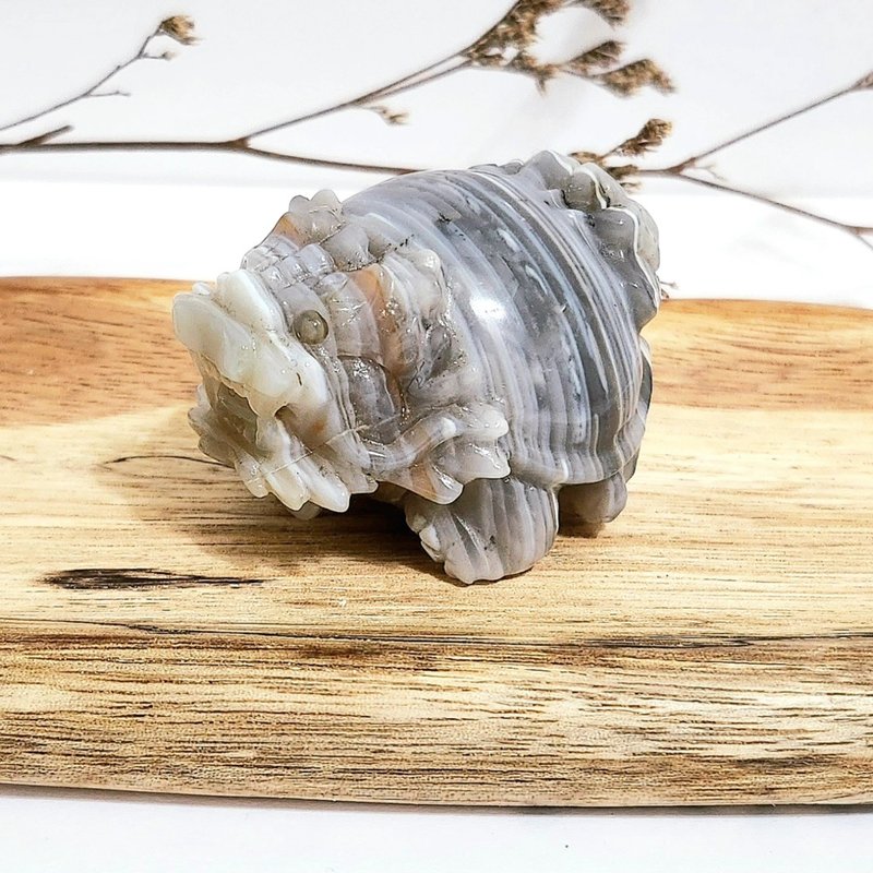 条纹玛瑙龙龟 - 摆饰 - 水晶 灰色