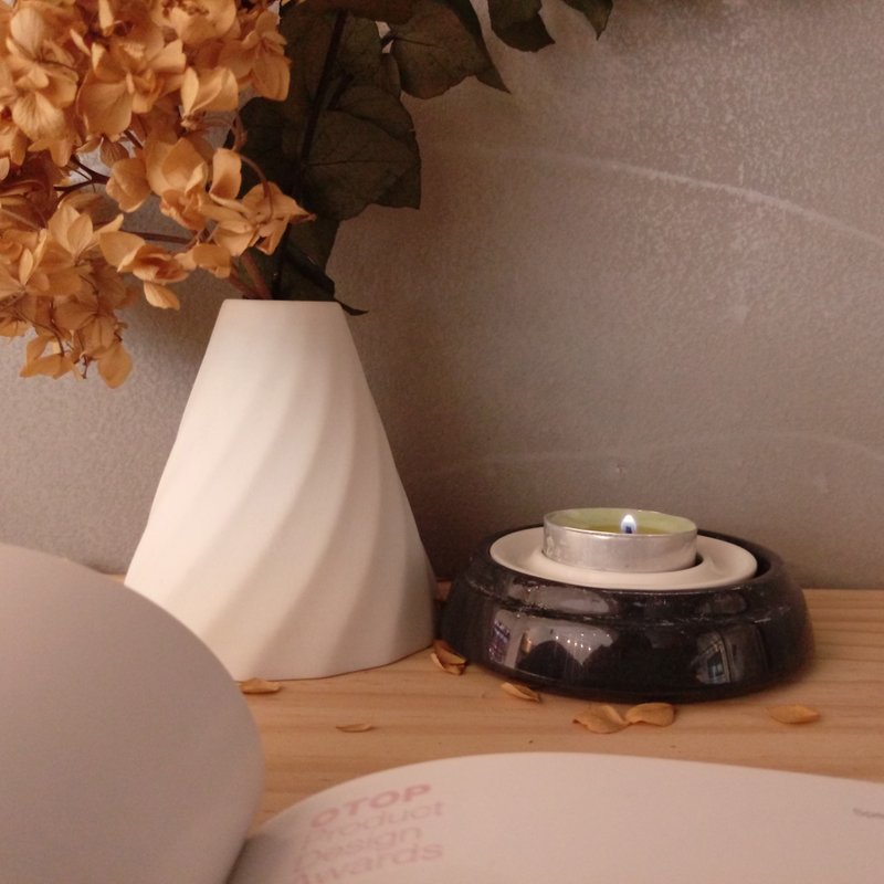 大理石薰香烛台 - 蜡烛/烛台 - 石头 