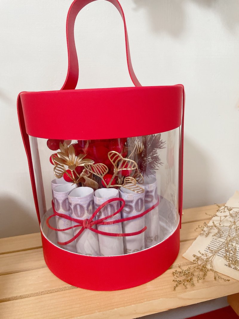 新年有钱花/红包花/红包蛋糕花/新年礼盒/红包礼盒/新年花礼/长辈 - 干燥花/捧花 - 植物．花 多色