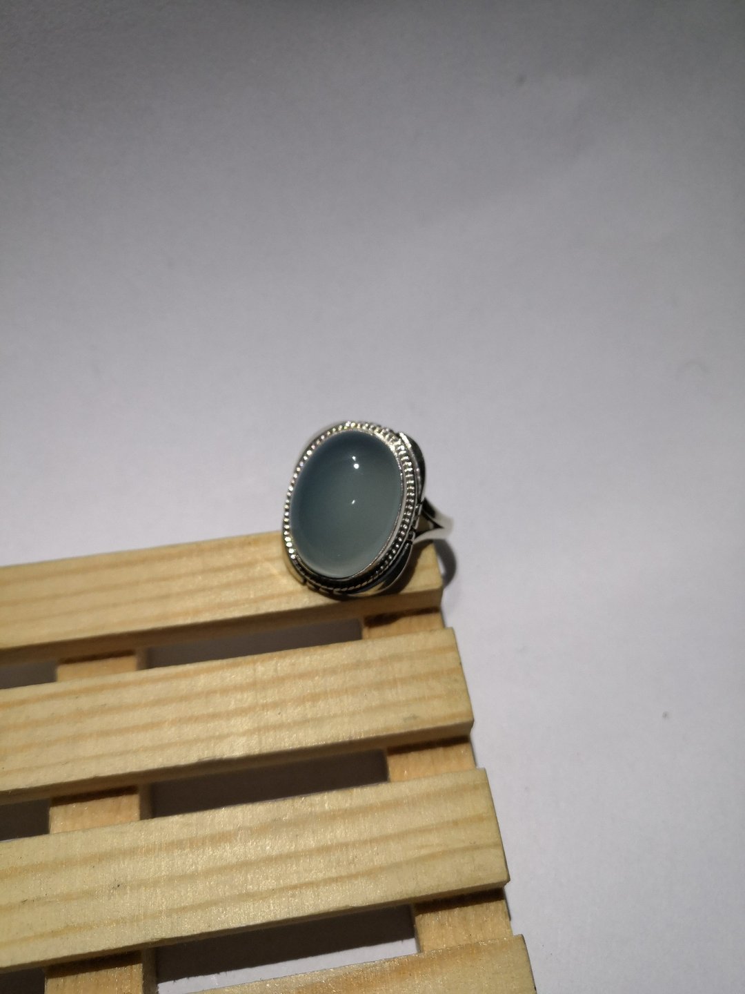 蓝玉髓 戒指 尼泊尔 手工制 925纯银 - 戒指 - 半宝石 