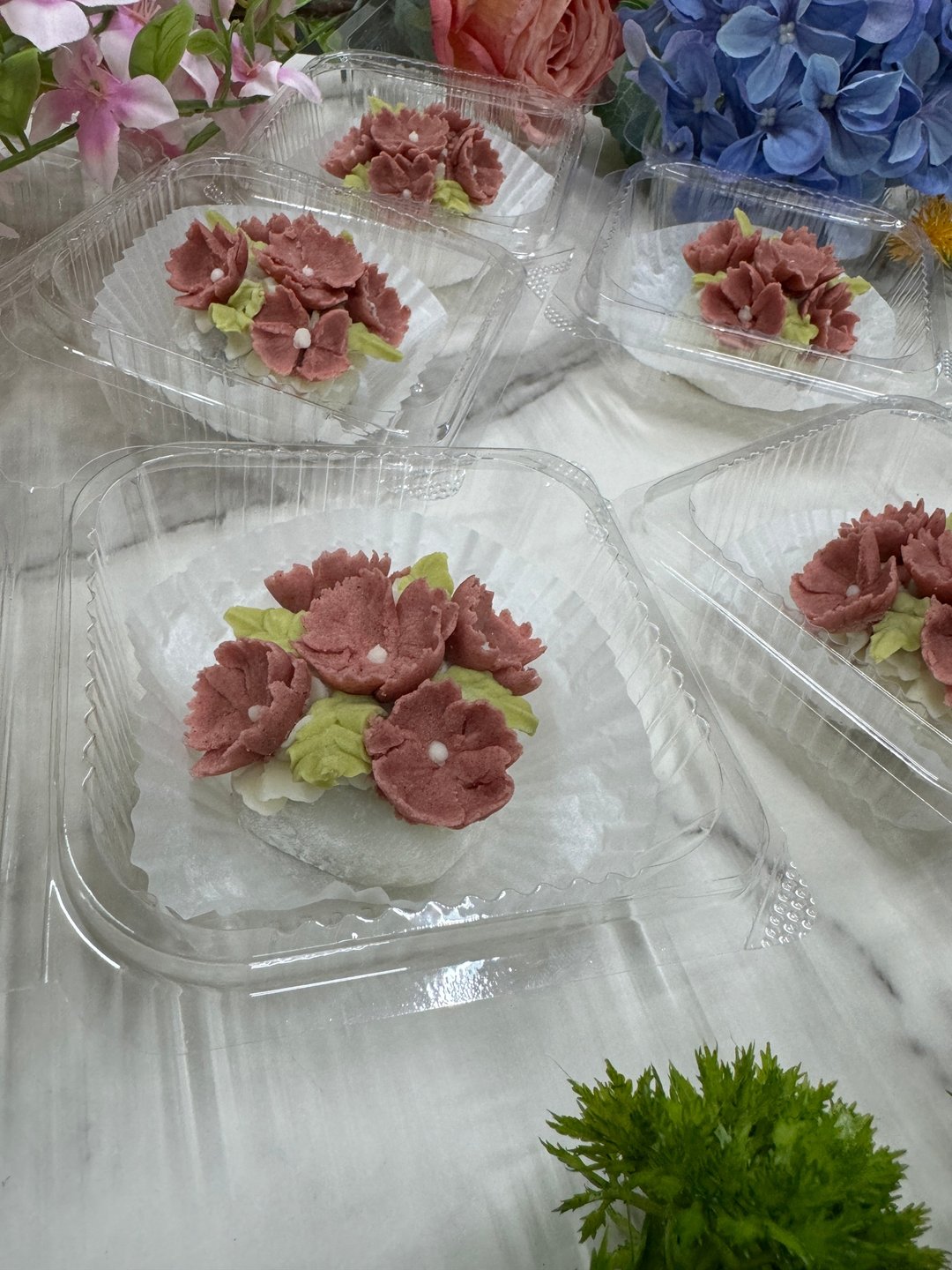 AY baker 韩式裱花 大福 麻糬 红豆大福 红豆麻糬 四叶草 幸运草 - 蛋糕/甜点 - 新鲜食材 粉红色
