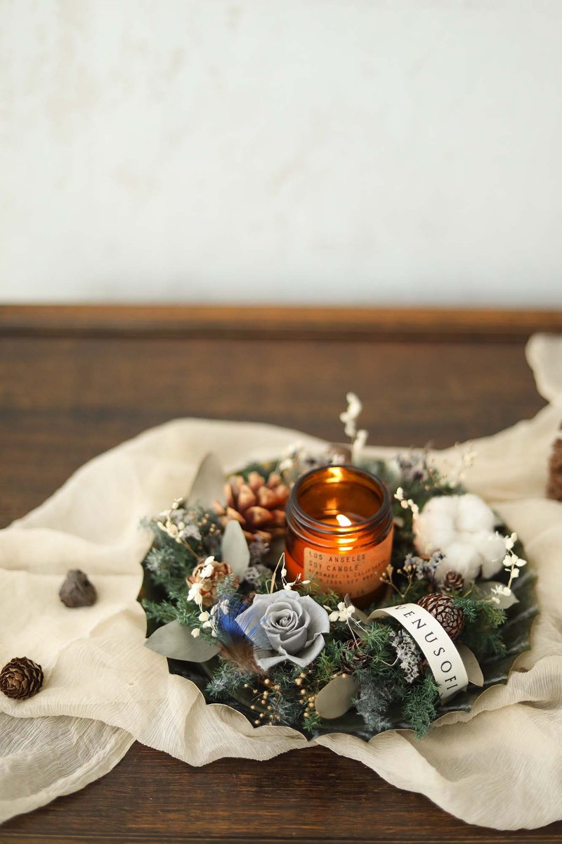 北国之森花圈烛台 / 花艺课程 / 一人成团 / 体验活动 - 植栽 - 植物．花 