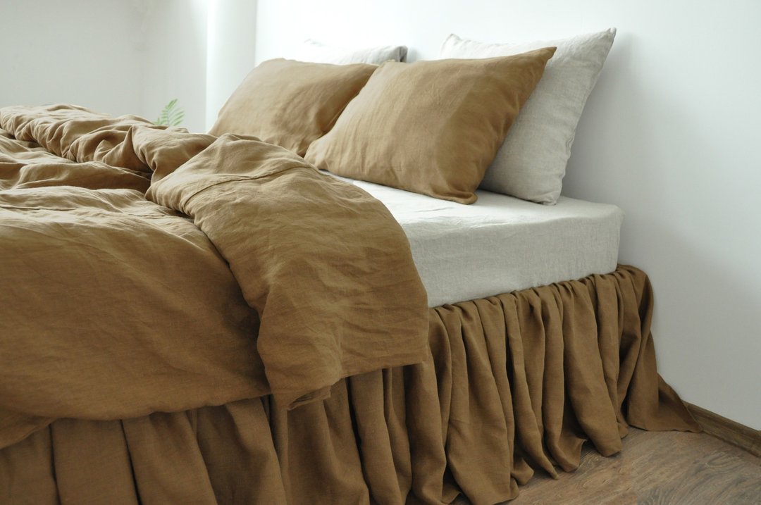 Taupe linen duvet cover / Softened linen / Comforter cover / Quilt cover - 寝具 - 亚麻 咖啡色