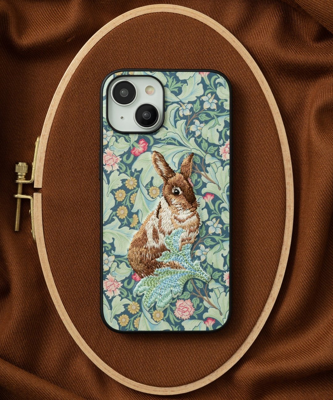 3D 刺绣智慧型手机保护壳 iPhone14 PU 皮革 William Morris 猫动物 06:NAG1359 - 手机壳/手机套 - 塑料 多色