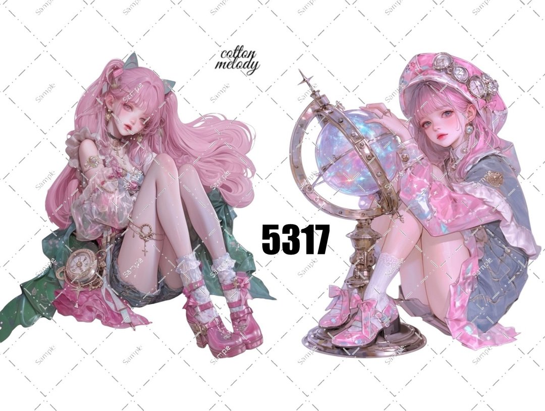 original sticker no.5317 人物贴纸 原创贴纸 原创人物贴纸 装饰贴纸 cotton melody - 贴纸 - 纸 