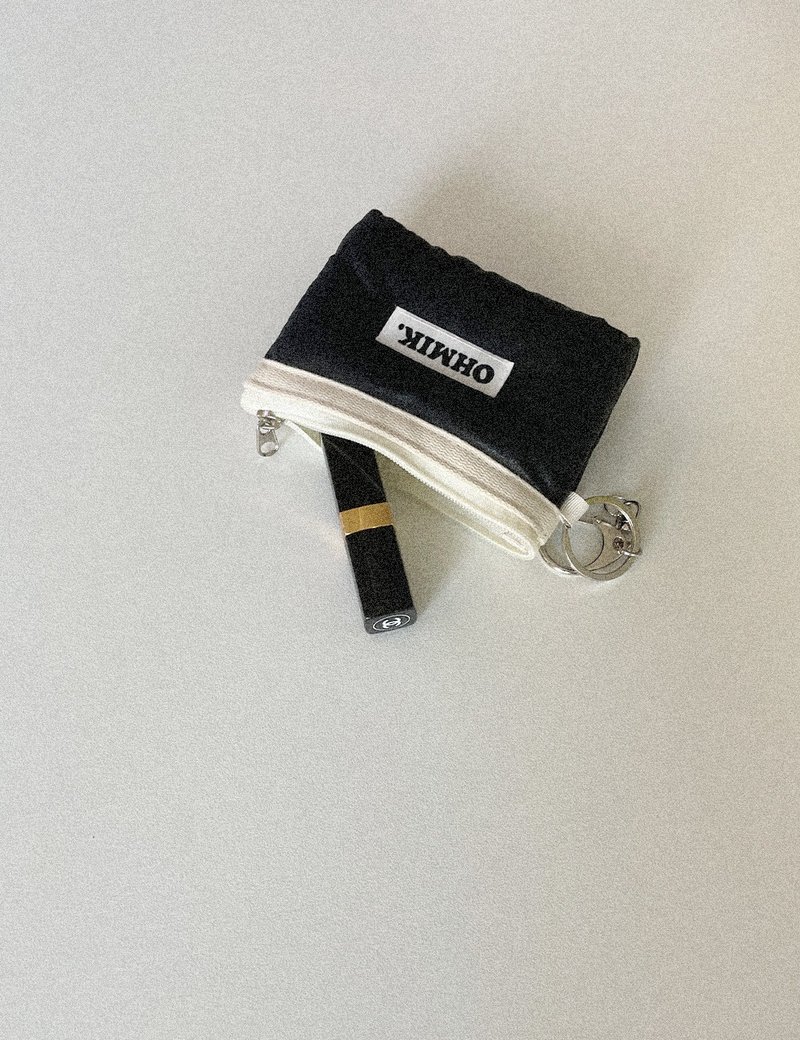 加厚收纳钥匙圈 005 午夜黑 - 零钱包 - 棉．麻 黑色