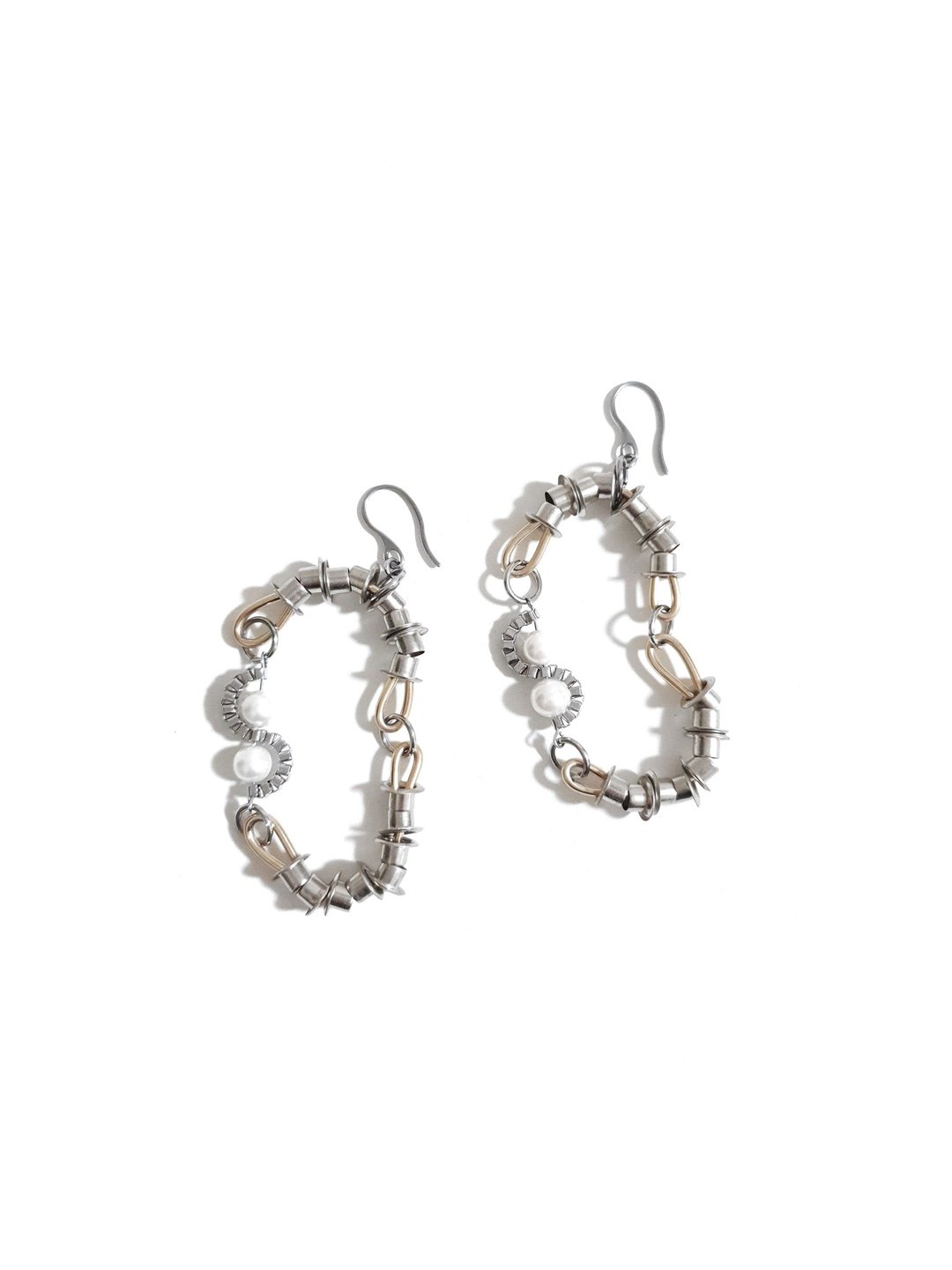 HIRO Earrings :SILVER - 耳环/耳夹 - 不锈钢 银色