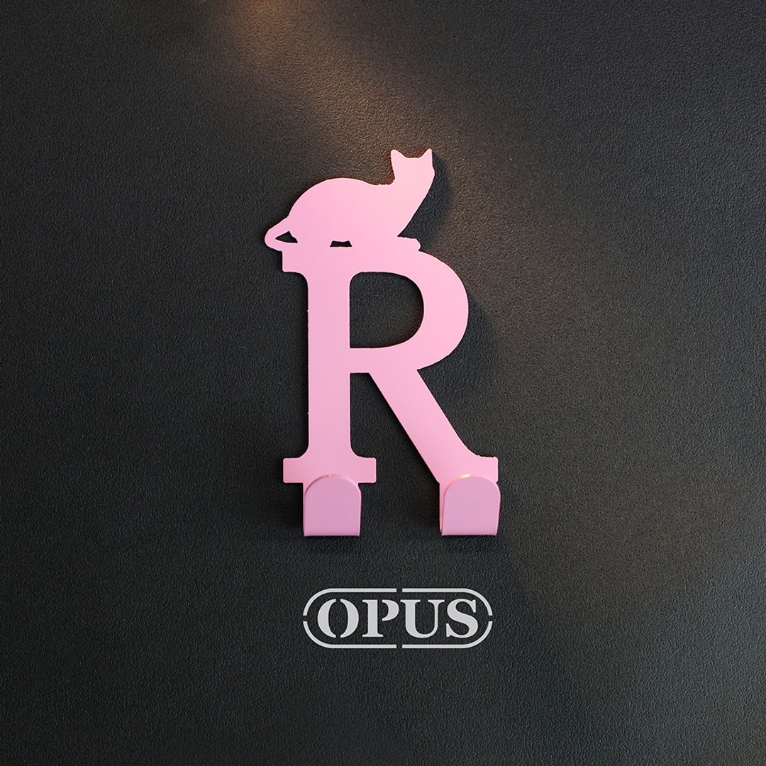 【OPUS东齐金工】当猫咪遇上字母R - 挂勾(粉红)/壁饰挂勾 - 摆饰 - 其他金属 粉红色