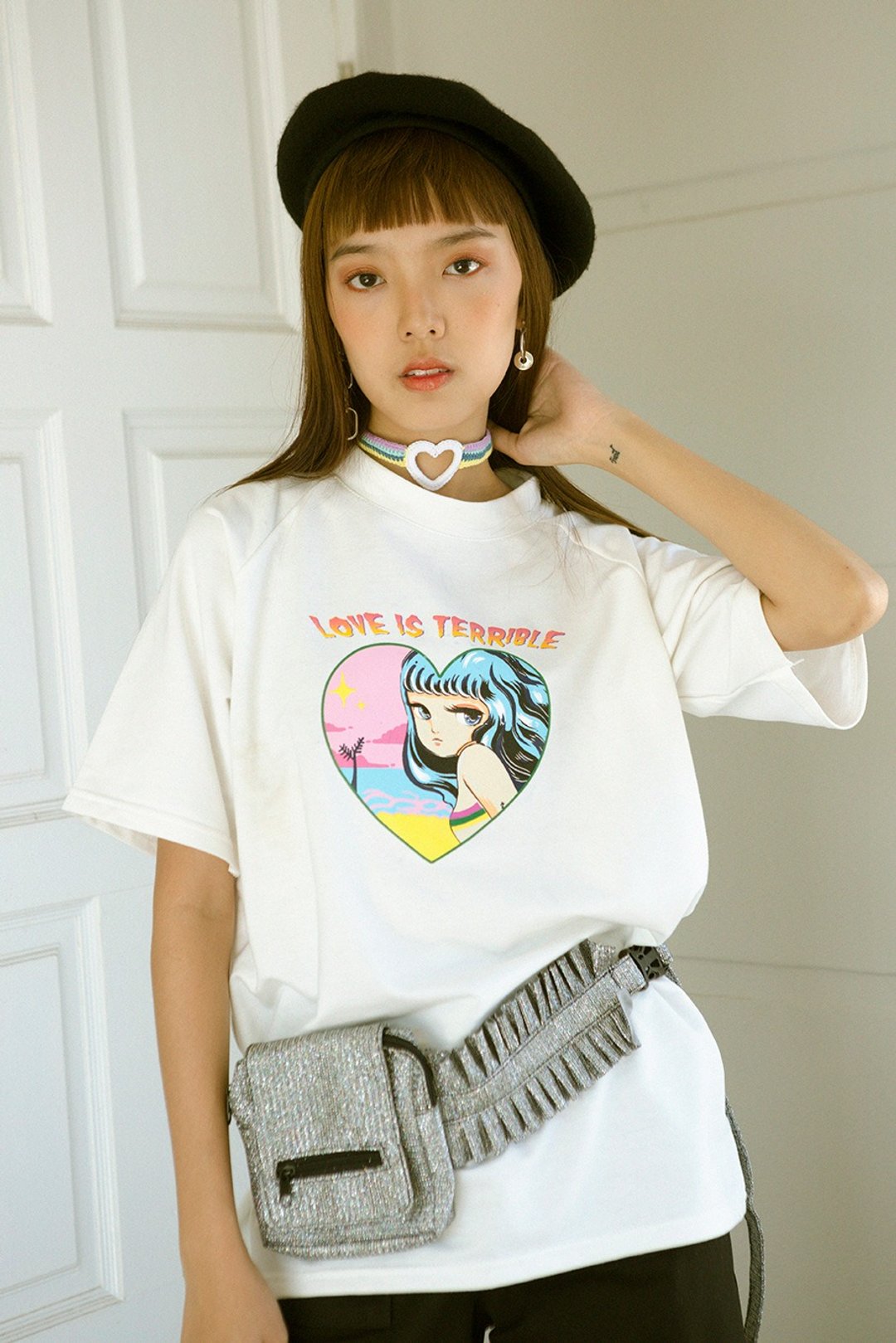 Highestjump Love is terrible t-shirt (white) - 女装上衣 - 棉 白色