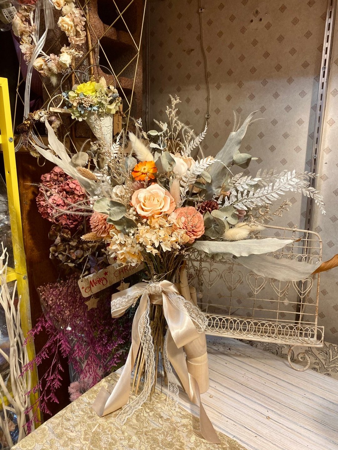 橘黄色调不凋花自然绑束捧花 - 其他 - 其他材质 橘色