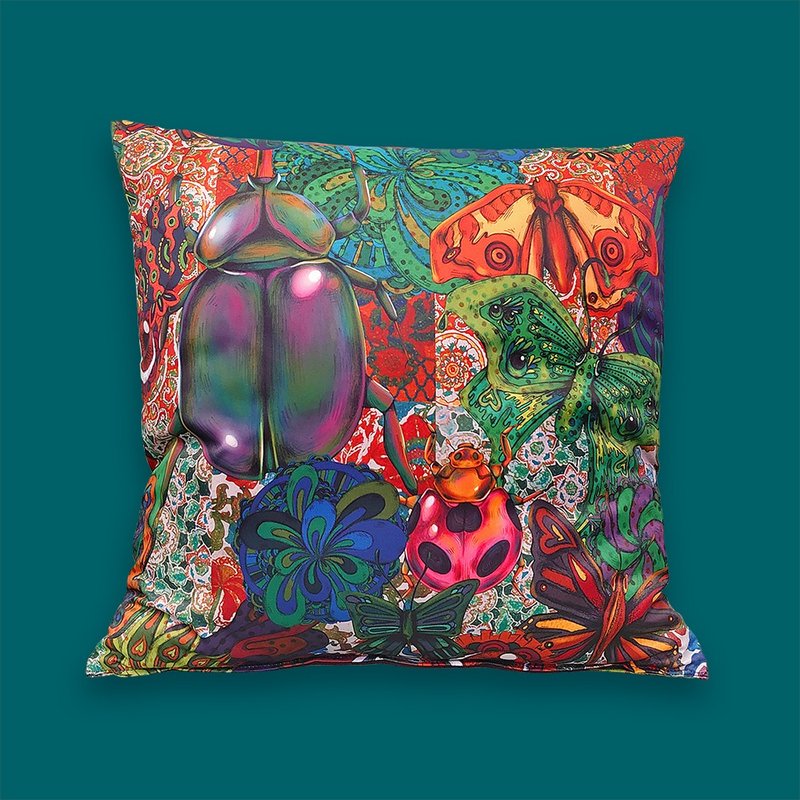 昆虫插画图案抱枕靠垫 - 枕头/抱枕 - 聚酯纤维 多色