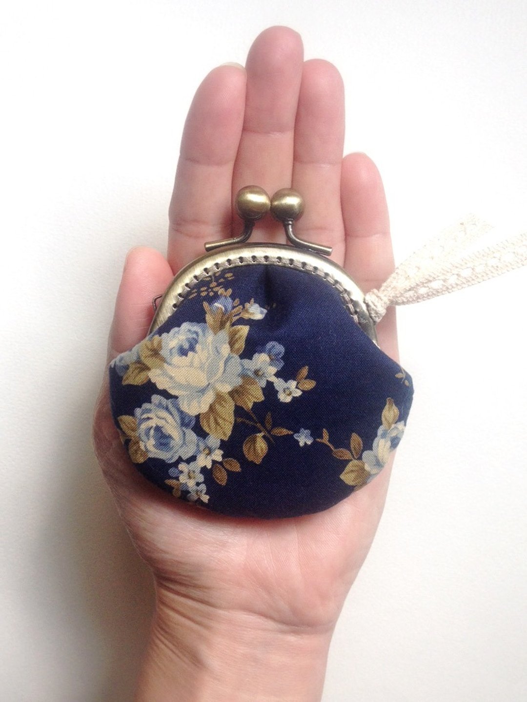 hm2。深蓝花园。小贝壳 口金包 - 零钱包 - 棉 蓝色