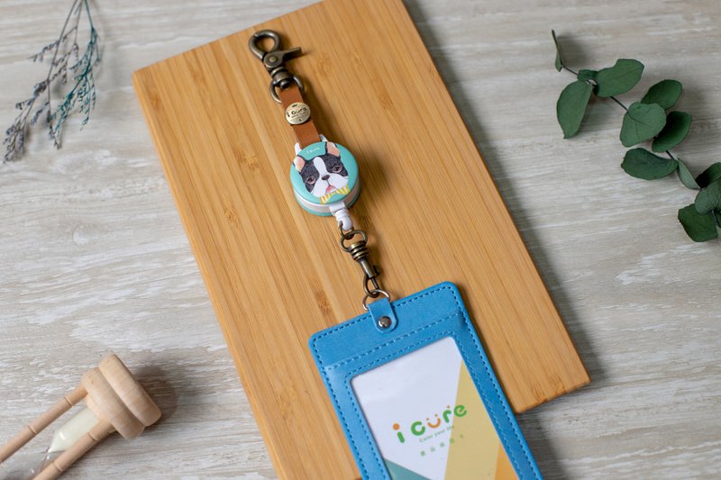 i好钩 伸缩证件套组 -手绘风系列 / 领结波士顿_AVH10 - 证件套/卡套 - 其他材质 蓝色