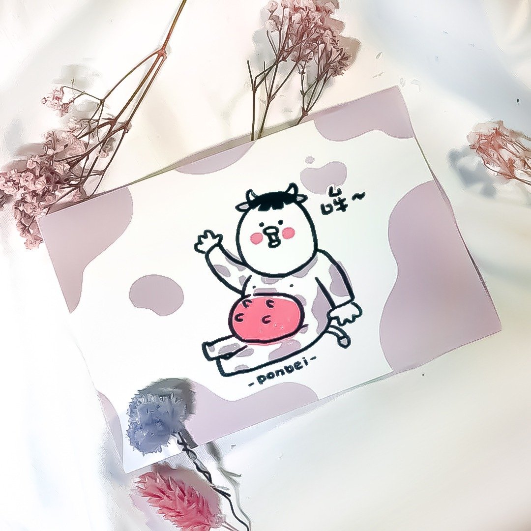 【明信片】哞哞乳牛 - 卡片/明信片 - 纸 白色