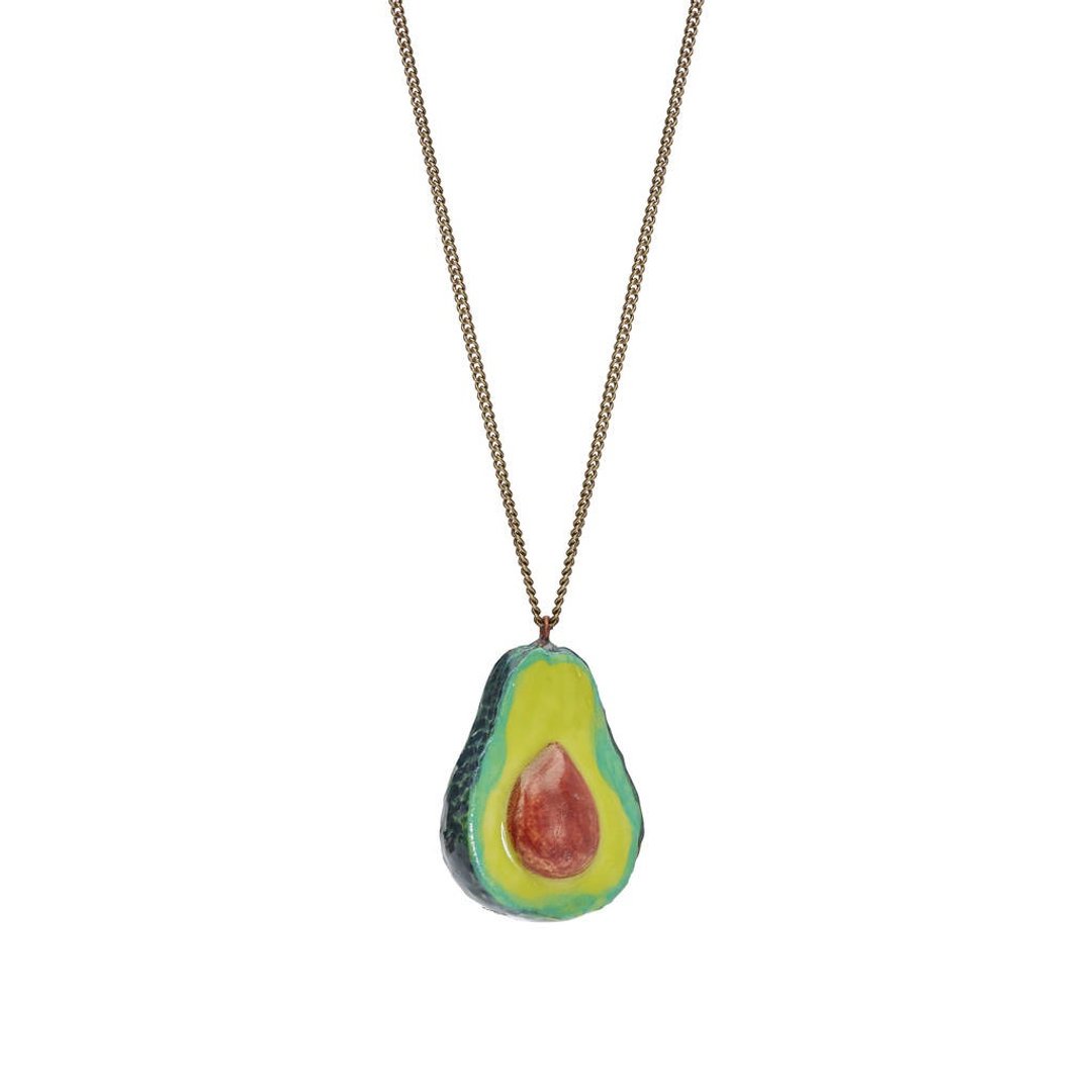 AndMary 手绘瓷项链-酪梨 礼盒包装 Avocado Necklace - 项链 - 瓷 绿色