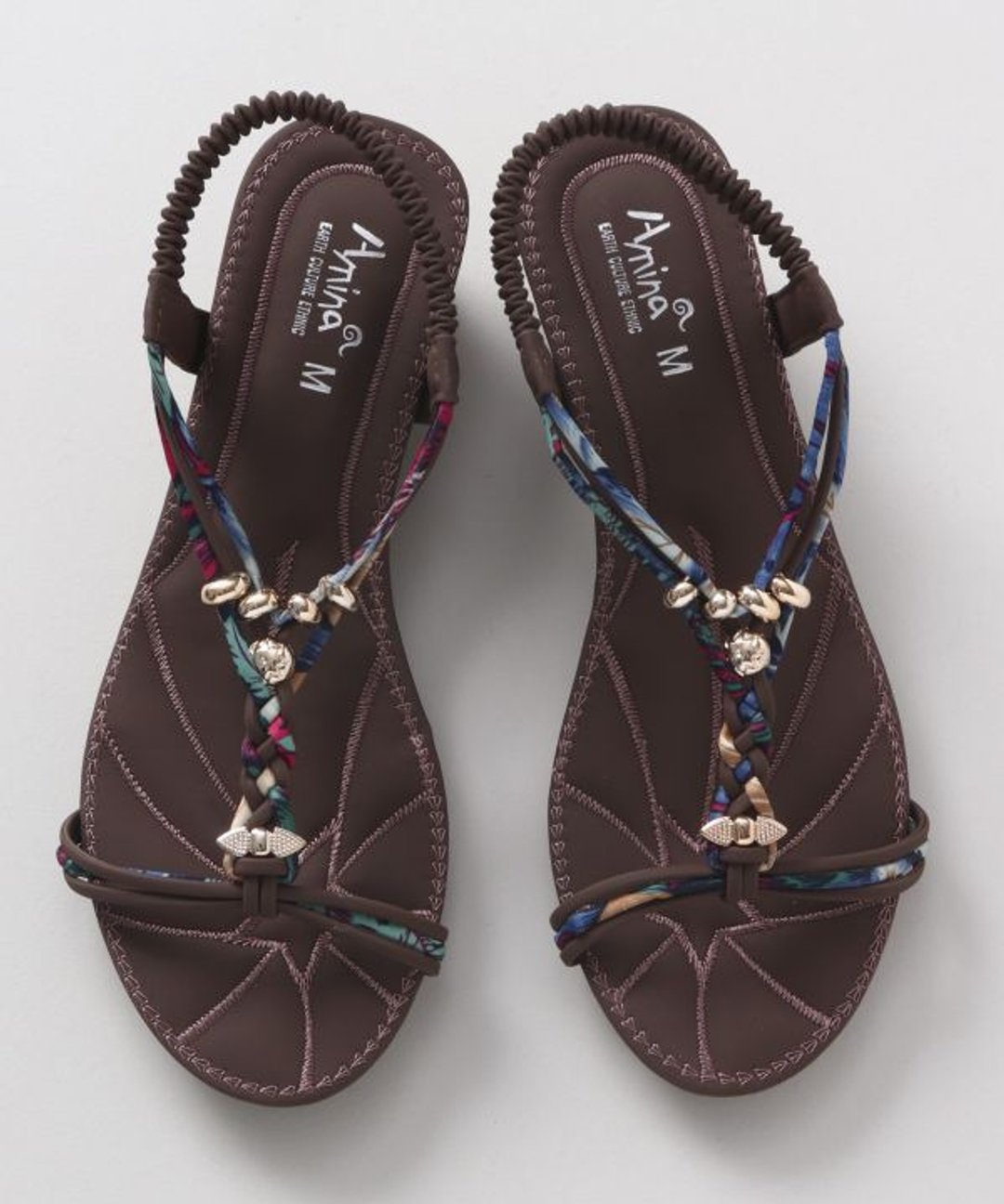 Boho Wedge Sandals - Brown - 女款休闲鞋 - 其他材质 