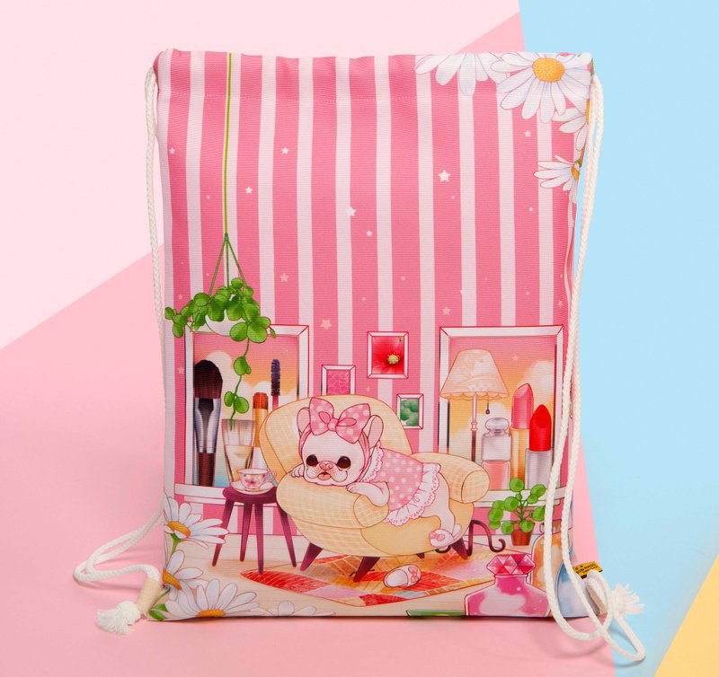 悠闲午后束口后背包 - 束口袋双肩包 - 聚酯纤维 多色