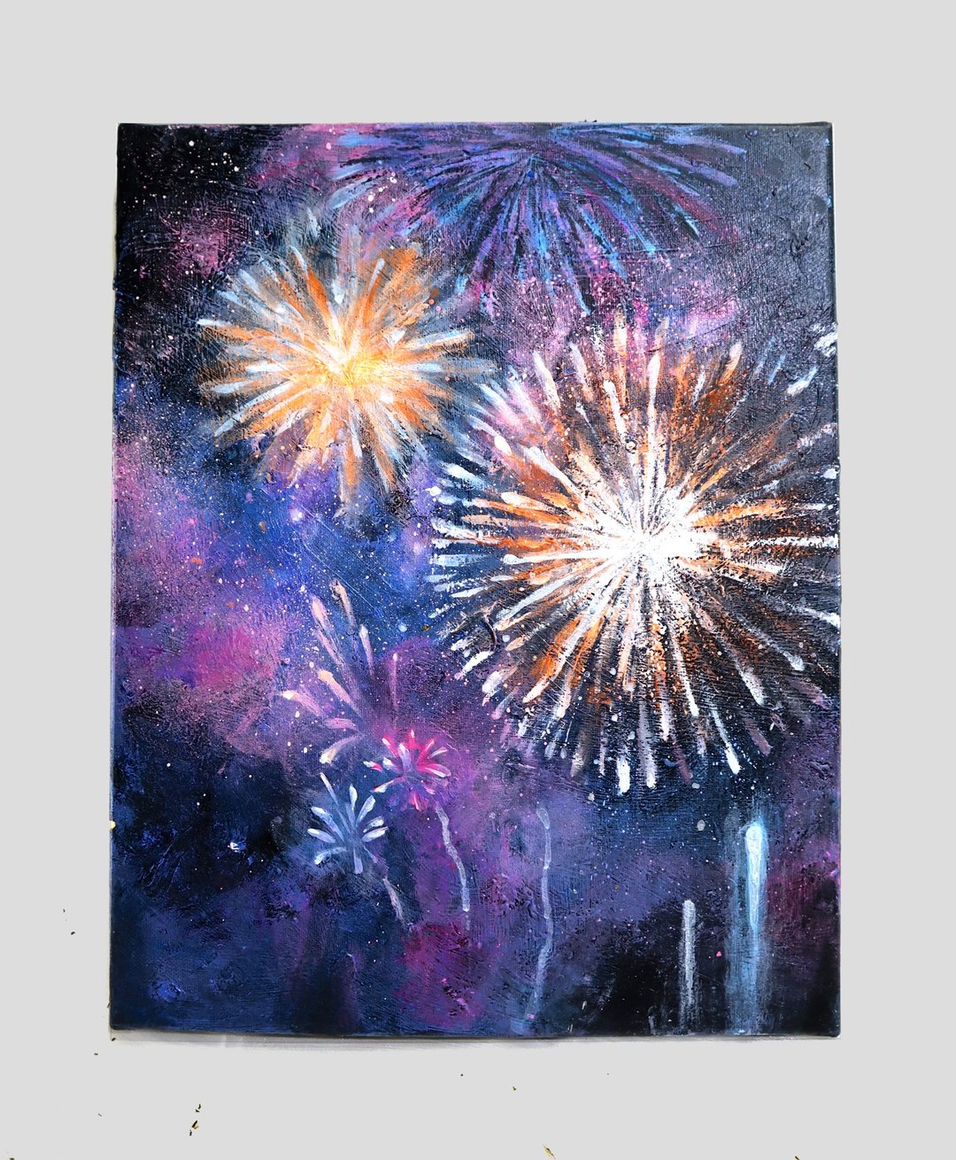 夏日烟火-压克力画 原画 风景画 挂画装饰 疗愈 摆饰 礼物 体验 - 插画/绘画/写字 - 其他材质 
