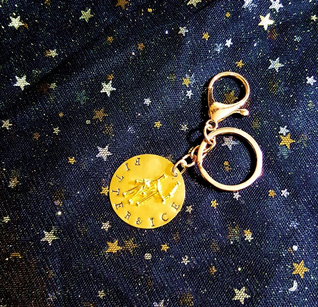 <12星座星象敲字-钥匙圈> 定制化 七夕 生日 毕业礼物 纪念日 - 钥匙链/钥匙包 - 铜/黄铜 