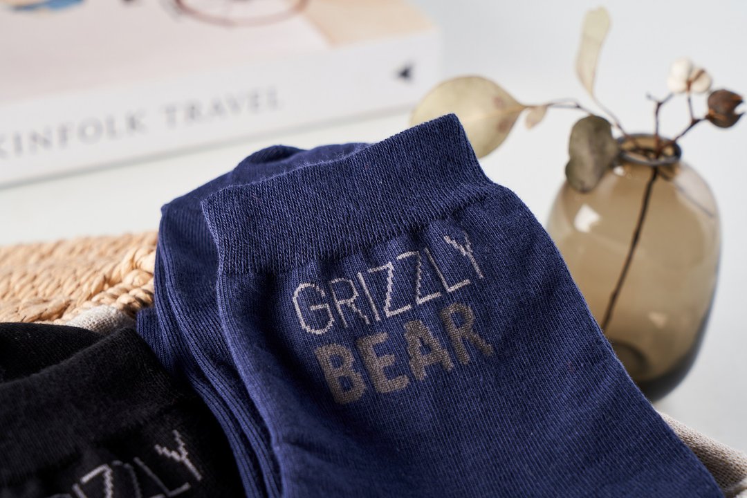 Grizzly Bear 国际认证有机棉绅士袜-丈青色 - 袜子 - 棉．麻 蓝色