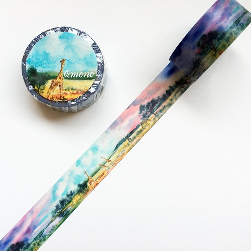 Qmono x Untamed Little Wolf 原创纸胶带【非洲色彩(QMT-WF03)】 - 纸胶带 - 纸 多色