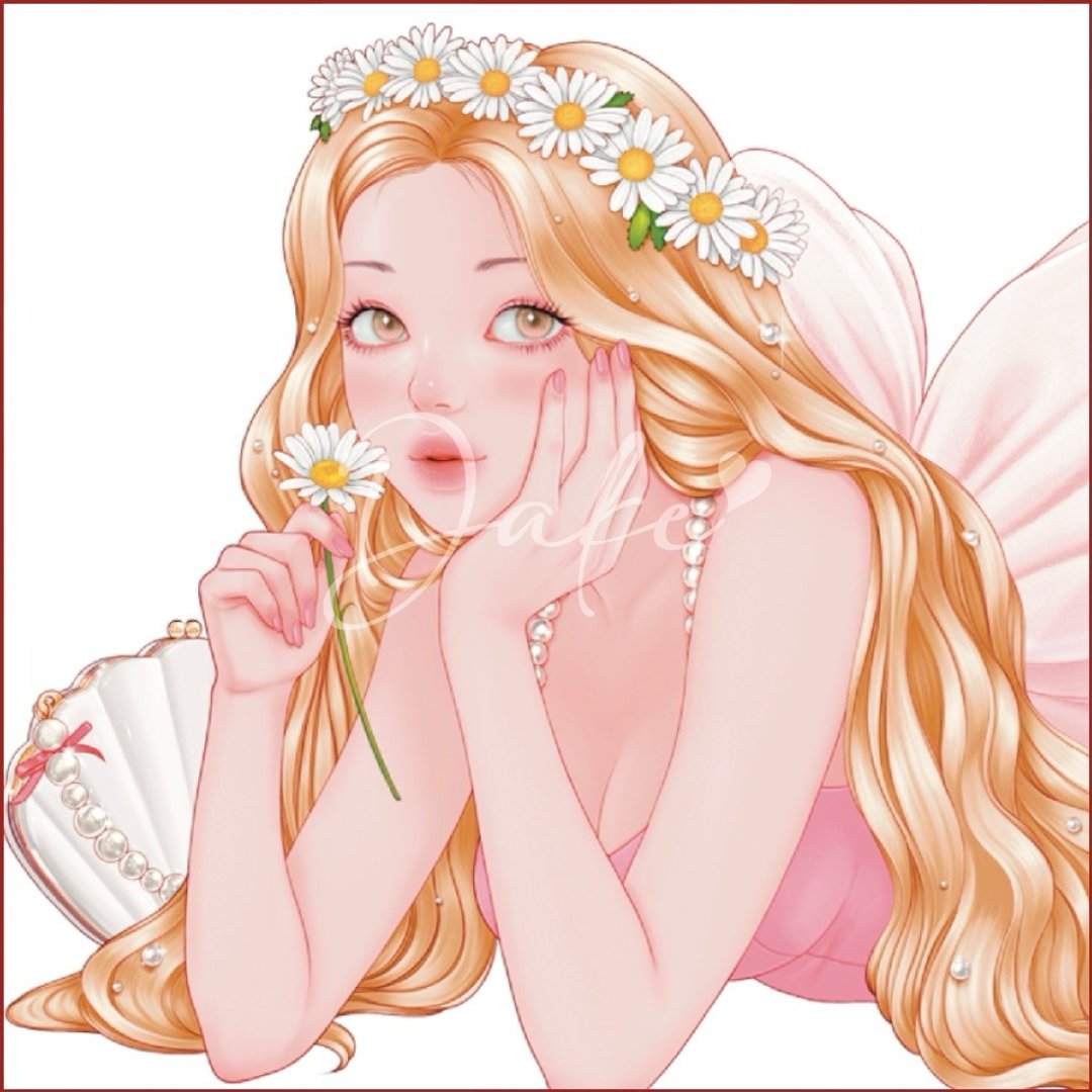 小美人鱼 - 雏菊 - 贴纸 - 纸 多色